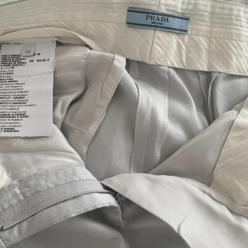PRADA LIGHT GRAY SUMMER WOMEN ANKLE PANTS - Picture 10 of 11